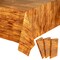 3 Pack Wood Grain Tablecloth for Rectangle Tables, Brown Wooden Plastic Table Cover, 54x108 in